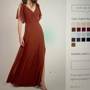 JENNY YOO HAYES DRESS ENGLISH ROSE SZ 14